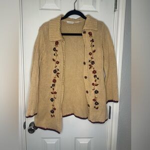 Vintage Mary-Kate and Ashley Floral Embroidered Knit Cardigan